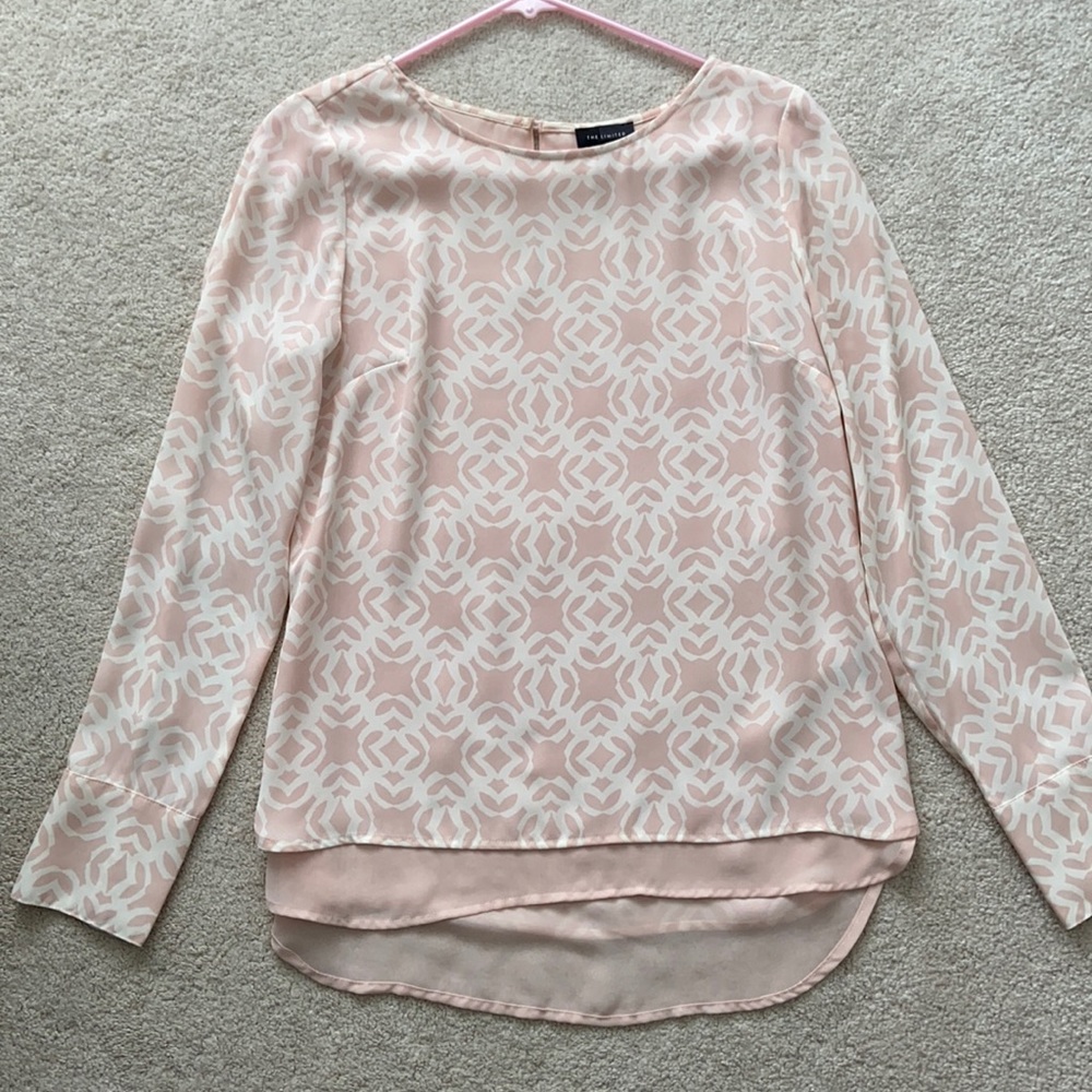 LIGHT PINK/WHITE BLOUSE